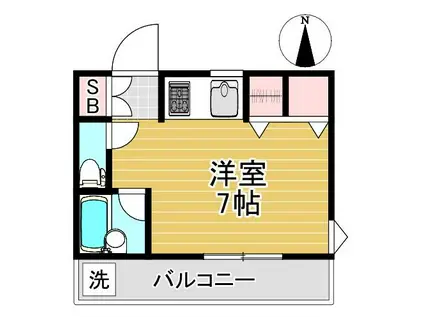 ジュネパレスヒロ(ワンルーム/2階)の間取り写真