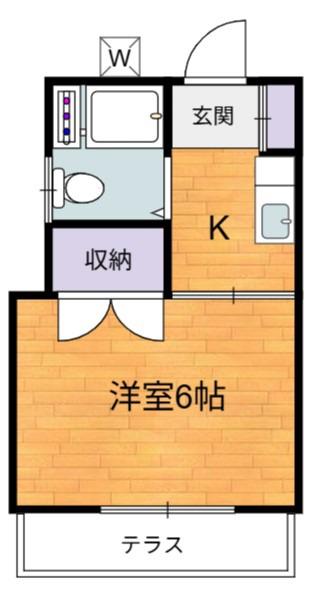 第三赤坂ハイツ(1K/1階)の間取り写真