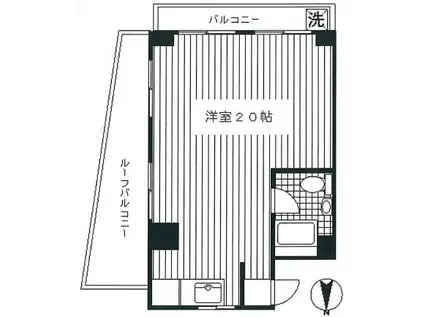 美原ハイツ(ワンルーム/2階)の間取り写真