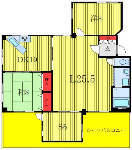 キャッスル小豆沢(2SLDK/2階)の間取り写真