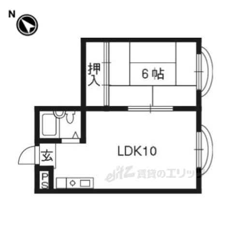 ラフォーレ西大路(1LDK/3階)の間取り写真