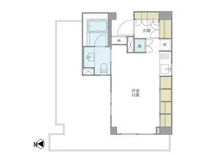 ブリリアイスト白金高輪(1K/11階)の間取り写真