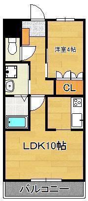 セントラルバレー・F(1LDK/1階)の間取り写真