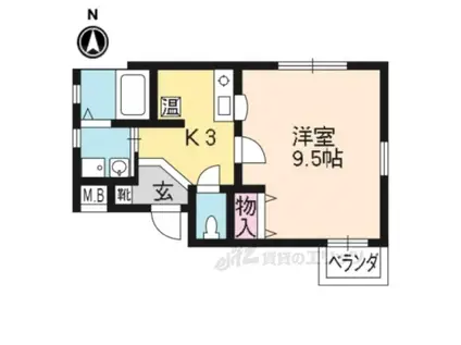 イースタン花(1K/3階)の間取り写真