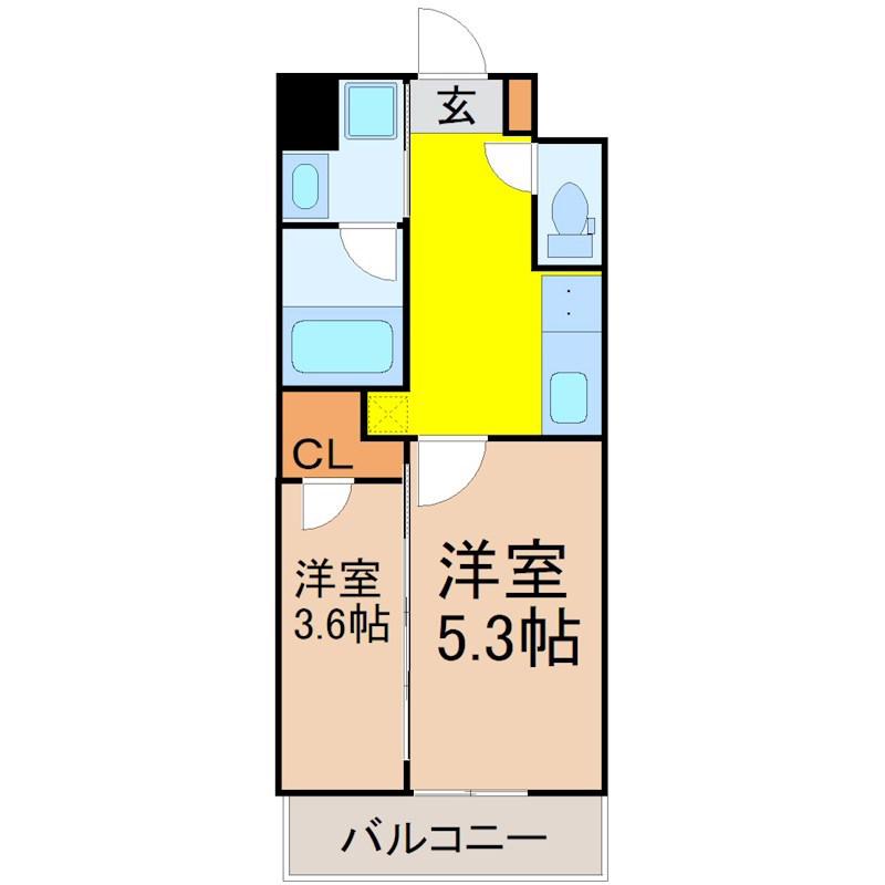 S-RESIDENCE烏森AUREATE(2K/2階)の間取り写真