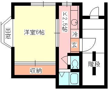MUハイム陽輪台(1K/1階)の間取り写真