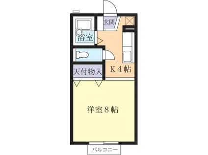 リヴェールA(1K/2階)の間取り写真