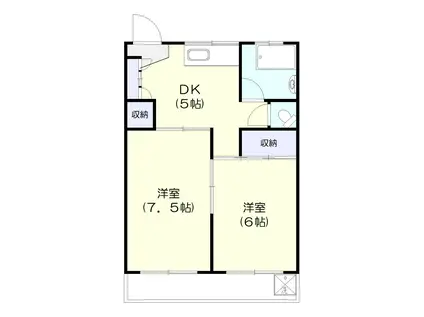 川西ビル(2DK/3階)の間取り写真