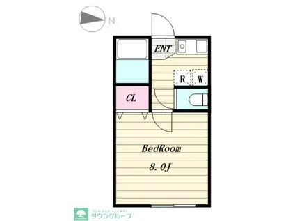 コーラルハイツ(1K/1階)の間取り写真