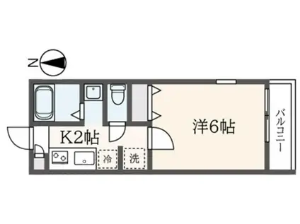 オークラアヴィタシオン3(1K/1階)の間取り写真