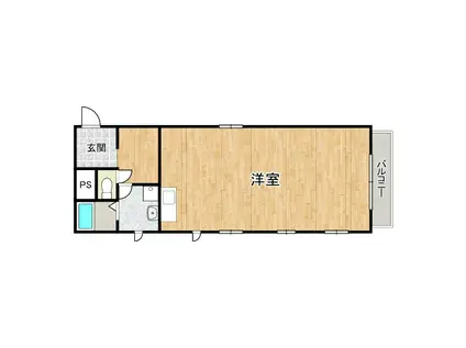 クレスト都島(ワンルーム/2階)の間取り写真