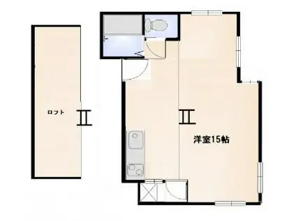 ヴィラ地球号(ワンルーム/3階)の間取り写真