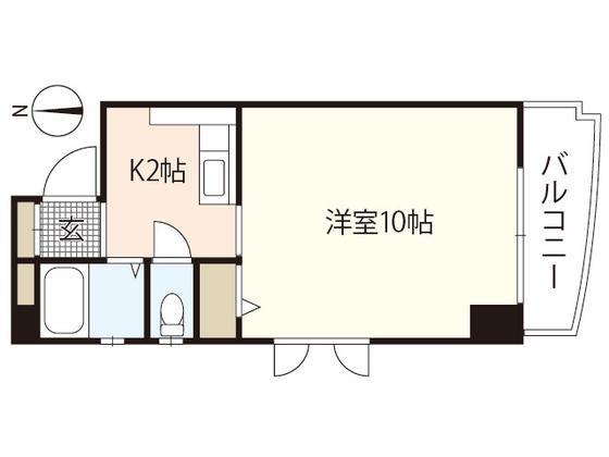 シャルム山田(1K/2階)の間取り写真
