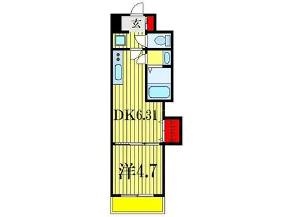 トスカーナ船橋(1DK/4階)の間取り写真
