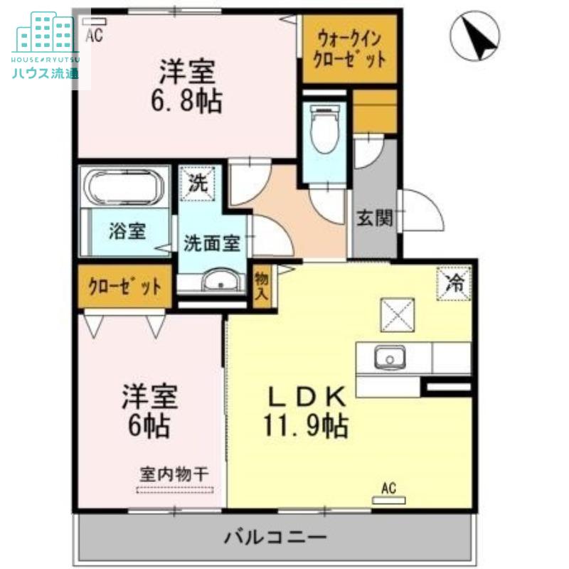 オッツ池田(2LDK/1階)の間取り写真