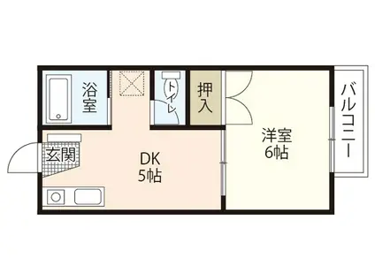 セジュール本町(1DK/2階)の間取り写真