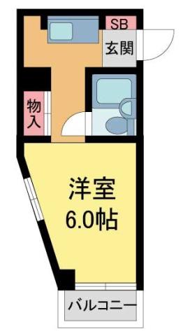 スマイルヴィラ門戸(ワンルーム/3階)の間取り写真