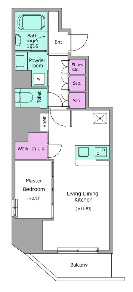 クロスレジデンス神田神保町 CROSS RESIDENCE(1LDK/3階)の間取り写真