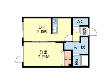 ハイツジュエル(1LDK/1階)の間取り写真