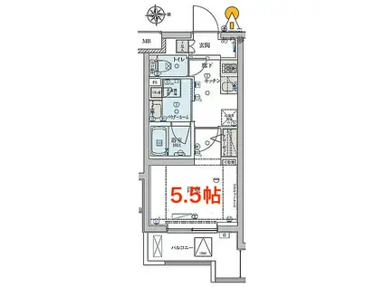 リヴシティ妙蓮寺(1K/1階)の間取り写真