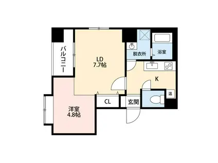パークハイツ長岡(1LDK/2階)の間取り写真
