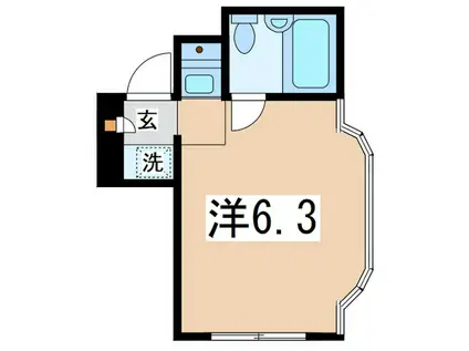 サンライズビルディング(ワンルーム/2階)の間取り写真