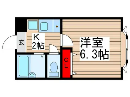 カーサ本八幡(1K/1階)の間取り写真
