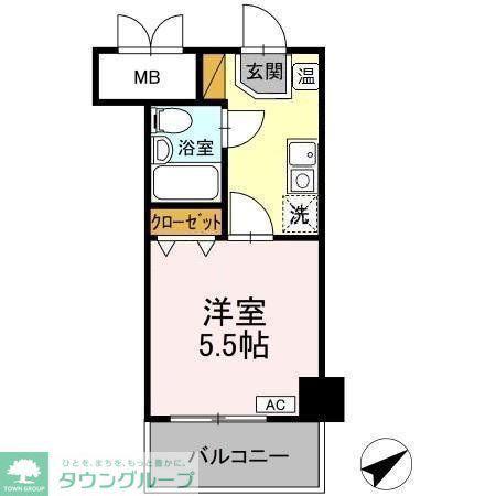コンフォール小泉(1K/2階)の間取り写真
