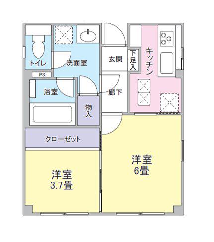 JR京浜東北線 蒲田駅 徒歩8分 3階建 築31年(1LDK/1階)の間取り写真