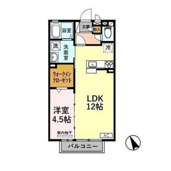 リビングタウン下新北町(1LDK/1階)の間取り写真