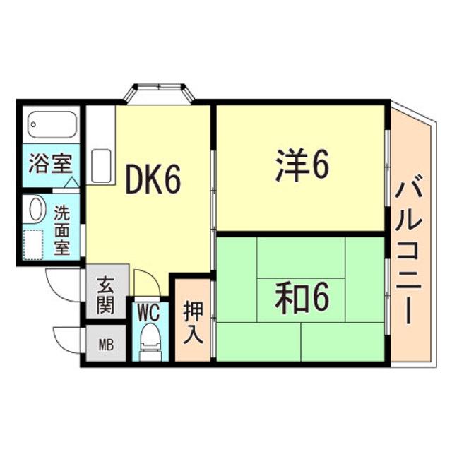 JSC尼崎(2DK/3階)の間取り写真