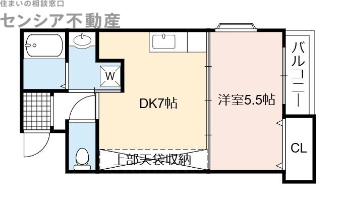 CASA POPOLARE(1DK/2階)の間取り写真