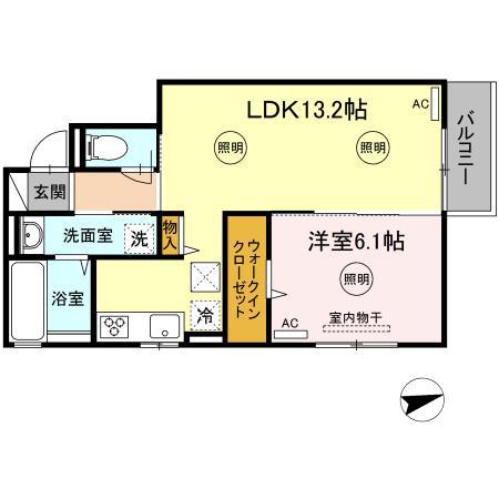 グアイスブラン(1LDK/1階)の間取り写真