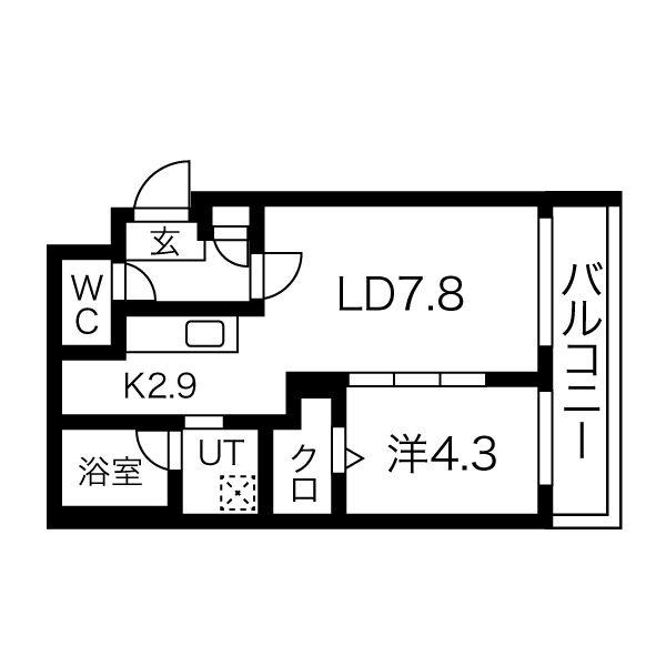 S.FIELD北23(1LDK/3階)の間取り写真