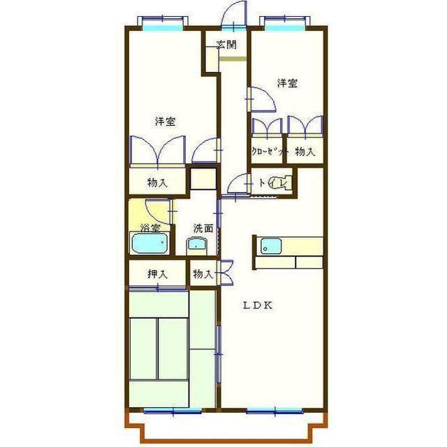 高田レジデンス(3LDK/3階)の間取り写真