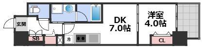 セイワパレス本町東(1DK/3階)の間取り写真