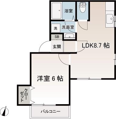 サンシャインII(1LDK/2階)の間取り写真