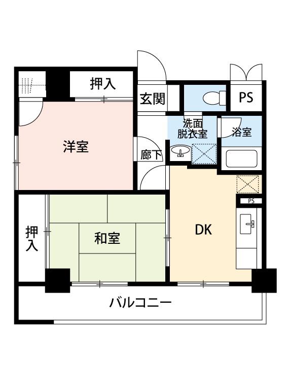 アンジェリカパレス(2DK/5階)の間取り写真