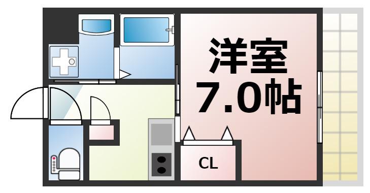 PARK HILLS 今里 NOA(1K/2階)の間取り写真