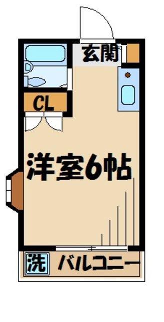 フラットヨシダ(ワンルーム/2階)の間取り写真