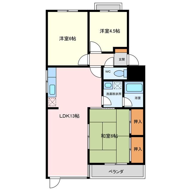 エクセレント白山(3LDK/3階)の間取り写真