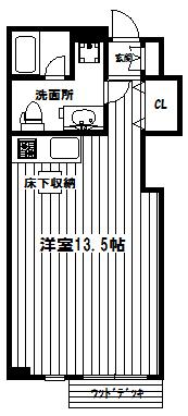 ルベール上井草II(ワンルーム/1階)の間取り写真