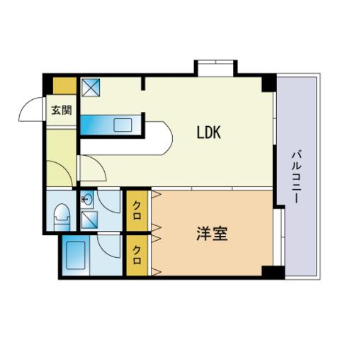 ルピエ舞鶴(1LDK/11階)の間取り写真