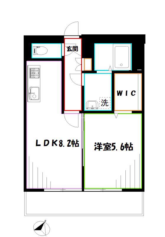 ヴィラけやき(1LDK/3階)の間取り写真