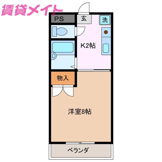 ユーミースズカ(1K/2階)の間取り写真