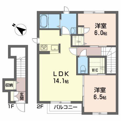 エルヴィータ(2LDK/2階)の間取り写真
