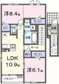 クラール(2LDK/2階)の間取り写真