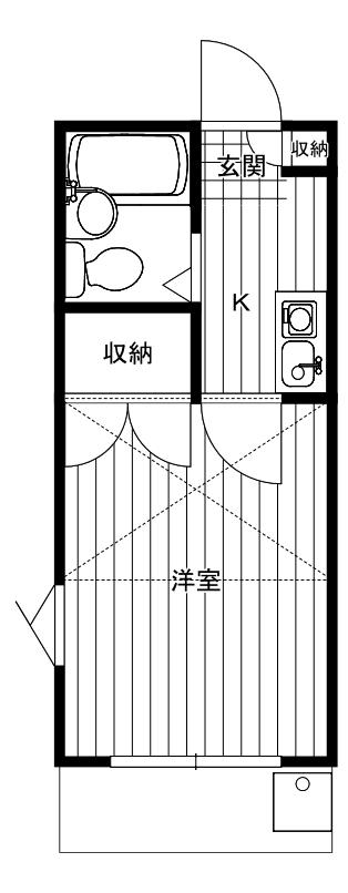ヒルズ高座渋谷(1K/1階)の間取り写真