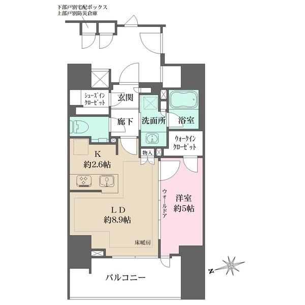 ザ・パークハウス品川荏原中延(1LDK/9階)の間取り写真