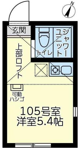 ユナイト富岡マリンジェッター(ワンルーム/1階)の間取り写真